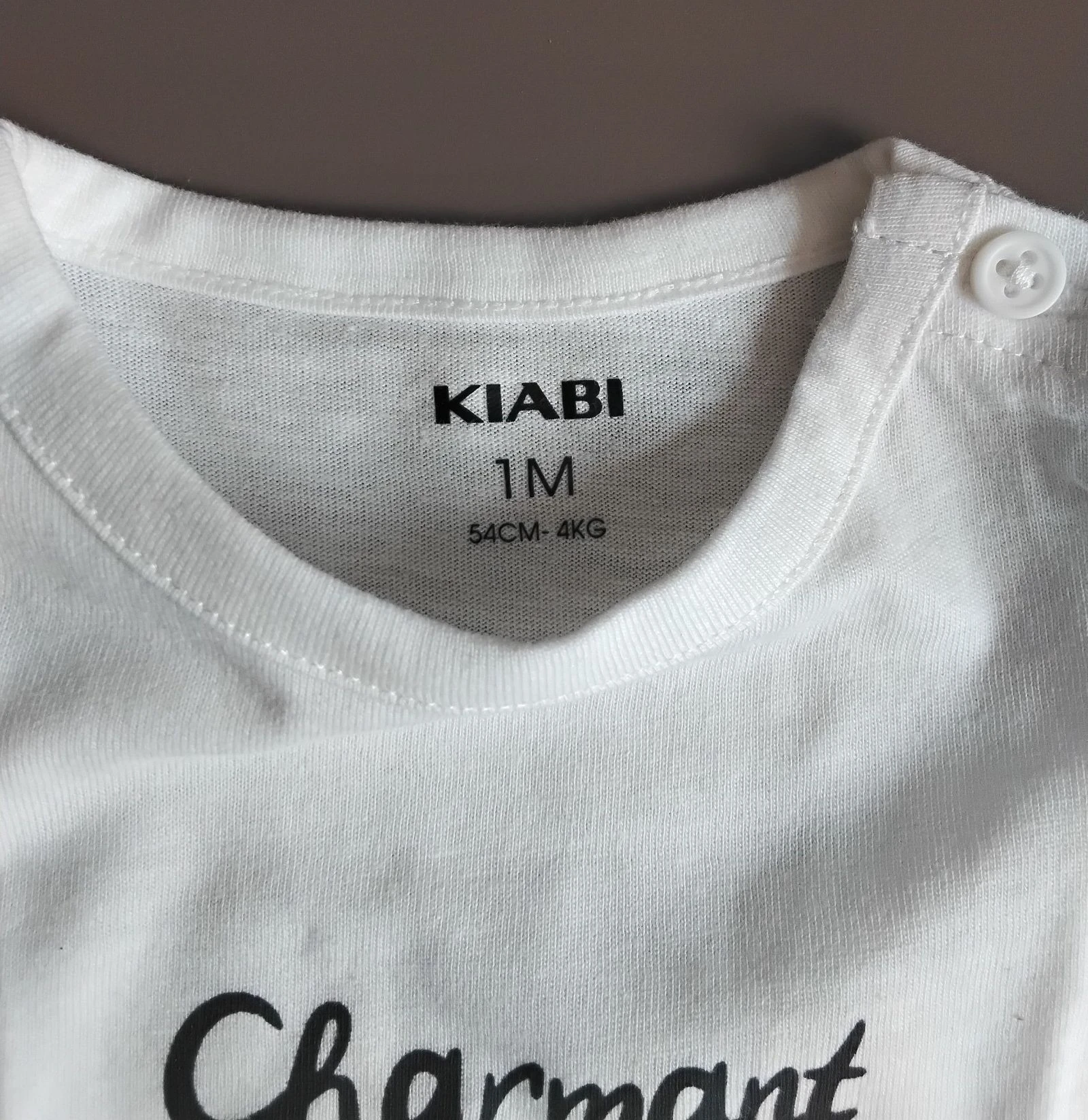 Camiseta de bebé blanco roto manga corta – photo 3